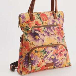 Patricia Nash Coated Canvas Trapani Convertible Backpack  - Rainforest Print